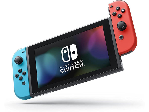 Nintendo Switch with Neon Blue and Neon Red Joy-Con