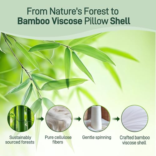 HYPOALLERGENIC BAMBOO VISCOSE BREATHABLE PILLOWS DOWN ALTERNATIVE 2 PACK - Brand New
