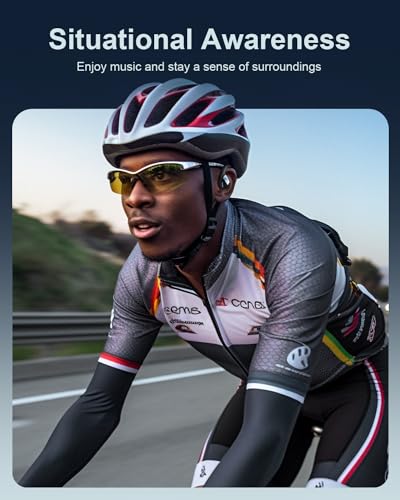 JZONES OPEN EAR HEADPHONES WIRELESS BLUETOOTH 5.3 OPEN EAR EARBUDS CT22 - BLACK - Like New