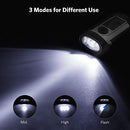 THORFIRE SOLAR FLASHLIGHT HAND CRANK SOLAR POWERED RECHARGEABLE - BLACK/SILVER - Like New