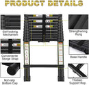 RIKADE TELESCOPIC LADDER 6.5FT ALUMINUM TELESCOPING LADDER NON-SLIP BLACK - Like New