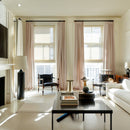 CELESTE LUXURIOUS DUTCH VELVET TOTAL BLACKOUT CURTAINS - CELESTE/LIGHT BEIGE - Like New