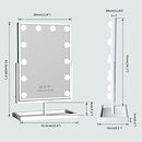 FENCHILIN Lighted Hollywood Makeup Mirror 360° Free-Rotation 12 LEDs - White - Brand New