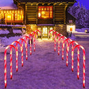 22" Candy Cane Lights 14 Packs Christmas Pathway Marker Candy 8 Modes Lights - Like New