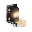 PHILIPS HUE SMART 60W ST19 FILAMENT LED BULB SOFT WARM WHITE LIGHT 2 PACK - Like New