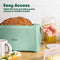 BELLA 4 Slice Long Slot Toaster TA7402-UL - Sage Like New