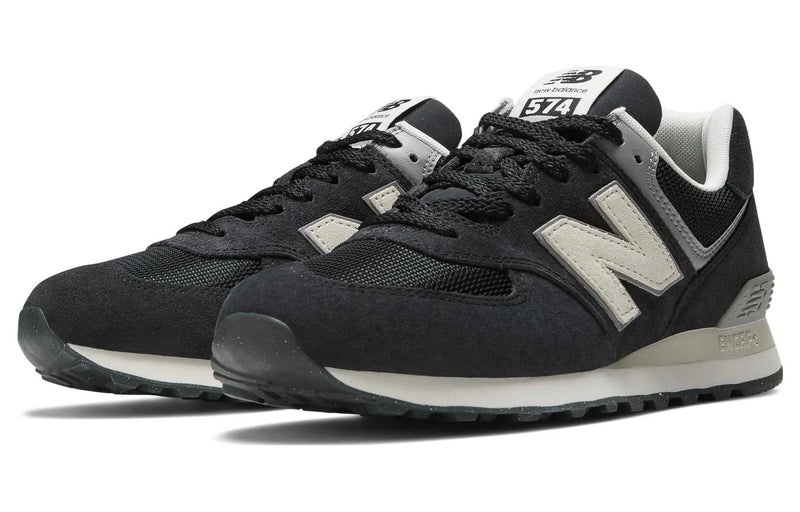 NEW BALANCE 574 MEN'S SNEAKERS - SIZE: MEN 7.5 - BLACK/WHITE/GRAY - Like New