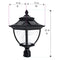 GAMA SONIC BLACK SOLAR OUTDOOR POST LIGHT PAGODA BULB 1-LIGHT GS-104B-FPW Brand New