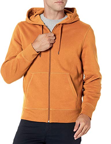 AMAZON ESSENTIALS MEN'S FULL-ZIP FLEECE HOODIE - SIZE: MEN L - NUTMEG - Brand New