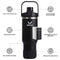 GEDUX 32 OZ STAINLESS STEEL TUMBLER WITH HANDLE AND STRAW,INSULATED-BLACK - Like New