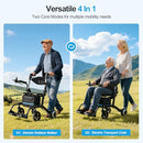 TIVARO FOLDABLE 4-IN-1 ELECTRIC WHEELCHAIR,ROLLATOR,WALKER EW6001 - BLACK - Like New