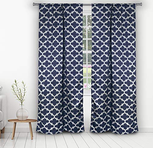 BLACKOUT365 L'KYRA BLACKOUT WINDOW CURTAIN 38 X 84 INCHES, NAVY - Brand New