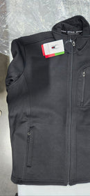 SPYDER FLEECE ZIPPER JACKET, FROCKET, COLLARED COAT - SIZE: MEN L - BLACK - Brand New