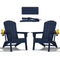 Nevilywood Folding Adirondack Chair - Extended Ergonomic Backrest - Navy Blue - Like New