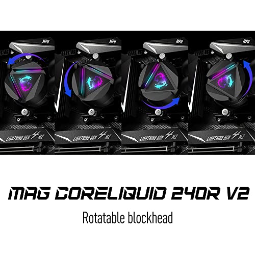 MSI MAG CORELIQUID 240R V2 AIO ARGB CPU LIQUID COOLER - BLACK - Like New