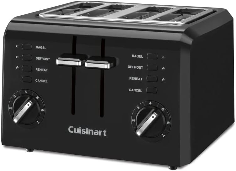 Cuisinart CPT-142BK 4-Slice Compact Plastic Toaster - Black - Like New