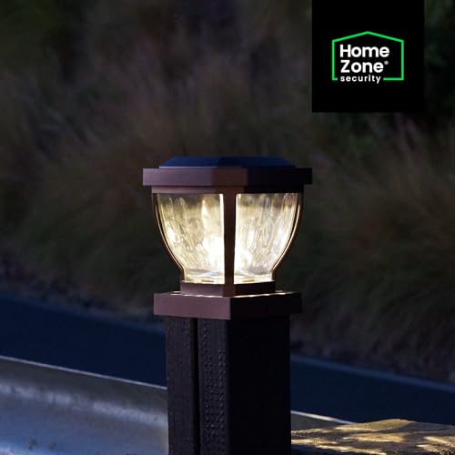 Home Zone Security Solar Post Cap Lights 2-Pack ELI1403V - Brown - Like New