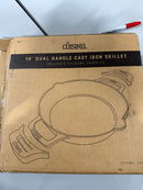 CUISINEL 10" DUAL HANDLE CAST IRON SKILLET IRON SILICONE HANDLES - BLACK - Like New