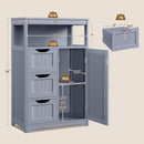 Yaheetech Small Freestanding Bathroom Storage Cabinet with 3 Drawers, Gray - Brand New