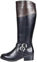 TOETOS Women's Jordan Black Brown Knee High Riding Boots Wide Calf Size 9.5 M - Like New
