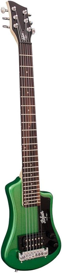 Hofner Shorty Travel Electric Guitar w/Bag - Metallic Dark Green Finis HCT-SH-GR Like New