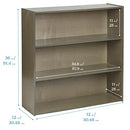 ECR4KIDS STREAMLINE 3-SHELF STORAGE CABINET 36IN KID'S BOOKSHELF GREY WASH - Like New