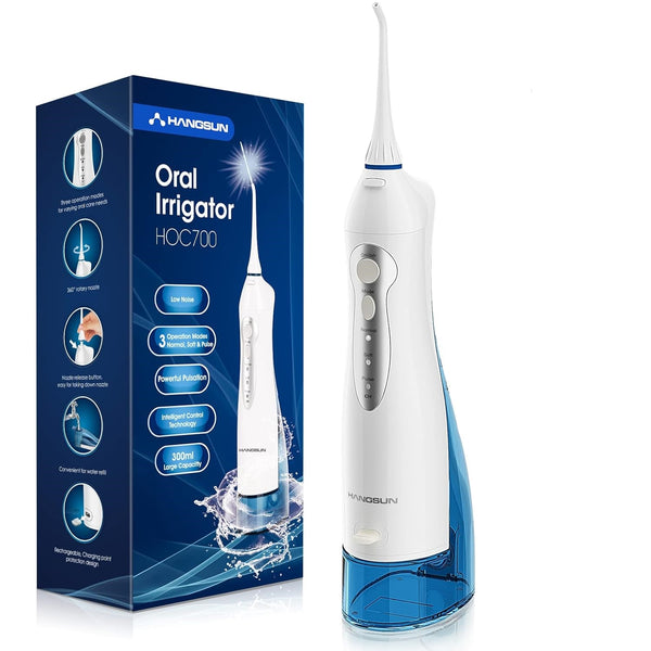 HANGSUN Water Flosser Cordless Oral Irrigator Dental Water Jet HOC700 - White Like New