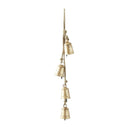 DECMODE TIBETAN DECORATIVE COW BELLS WITH 4 BELLS ON JUTE HANGING ROPE - GOLD - Brand New
