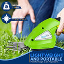 SereneLife Cordless Handheld Grass Cutter Shears, Portable 3.6V Battery - Green - Like New