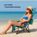 ARROWHEAD OUTDOOR 2-PACK LOW SEATING + 20° RECLINING FOLDING - LIGHT BLUE - Like New