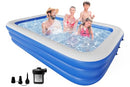 Inflatable Pool with Pump for Kids and Adults 120 x 72 x 22 Full-Sized Thickened - Brand New