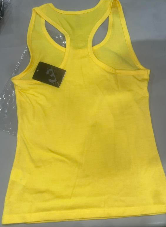 STUDIO 33 WOMEN'S SOLID SLEEVELESS RACERBACK TANK TOP - SIZE: WOMEN S - YELLOW - Like New