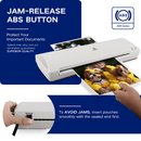 ZYERCH LAMINATOR 9" A4 LAMINATOR MACHINE, DESKTOP THERMAL LAMINATOR - WHITE - Like New