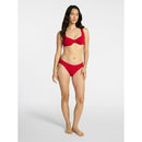 TIME AND TRU WOMEN'S PLUS SIZE RIBBED UNDERWIRE BIKINI TOP SIZE SMALL 4-6 - RED - Brand New
