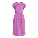 TIME AND TRU WOMEN'S DOUBLE CLOTH COTTON MIDI DRESS - SIZE: L - VIOLET SURPRISE - Brand New