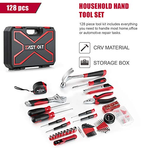 EASTVOLT 128-PIECE HOME REPAIR TOOL SET, TOOL SETS FOR HOMEOWNERS, ASK01 - Like New