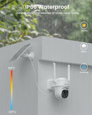 VIZIUUY SOLAR SECURITY CAMERAS WIRELESS 3MP PAN TILT 360°WIFI VZ-3PT2 - WHITE - Like New
