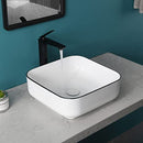 Davivy 15'' Square Vessel Sink, Bathroom Sinks Above Counter, B0B1P6G8SK - Brand New