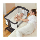 BABYBOND BABY BASSINET 3 IN 1 BASSINET BEDSIDE SLEEPER WASHABLE SOFT MA - BLACK - Like New