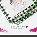 SPODE CHRISTMAS TREE BLACK/WHITE MIXED SNOWMAN & SANTA PLACEMATS, SET OF 4 - Brand New