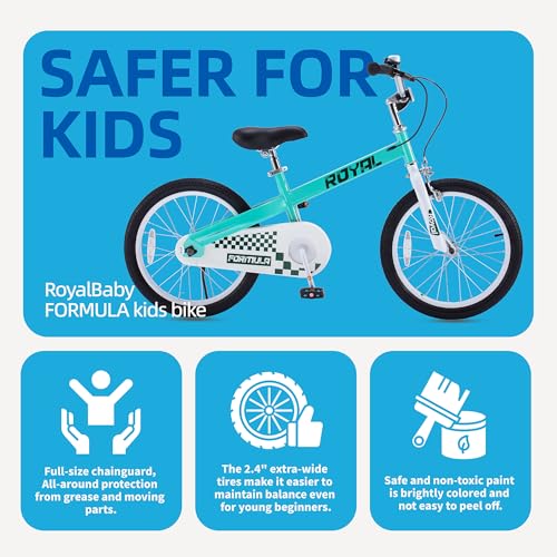 ROYALBABY FORMULA KIDS BIKE BOYS GIRLS 20 WHEEL BICYCLE WITH KICKSTAND TEAL - Like New