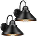 BRIGHTEVER Gooseneck Outdoor Wall Sconces 2-Pack 10.23" Large - Black - Like New