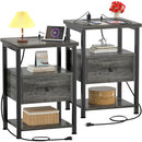 Ecoprsio Nightstand Set of 2, Nightstands with USB Port, Modern, B09FS5GVWQ - Like New