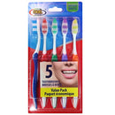 ORAL FUSION TOOTHBRUSH 5PK MEDIUM BRISTLE - MULTICOLOR - Brand New