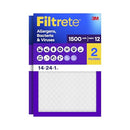 Filtrete 14" x 24" x 1" Air Filter MERV 12 MPR 1500 2 HVAC Filters Bacteria - Brand New