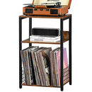 LELELINKY 3 Tier End Table,Record Player Stand with Storage Up to 100 Albums - Like New