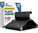 LIFEMASTER PLASTIC CLOTHES HANGER SET 100 PIECES - BLACK - Like New