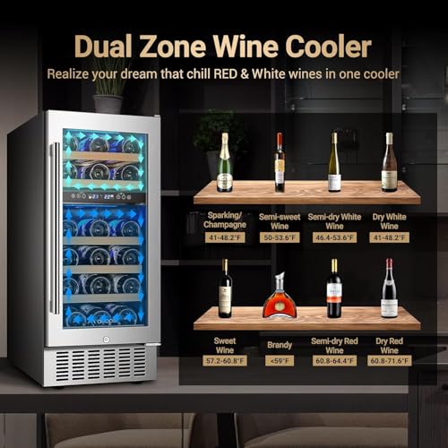 AAOBOSI 15" 28 Bottles Wine Fridge Cooler - JC-85B - Like New