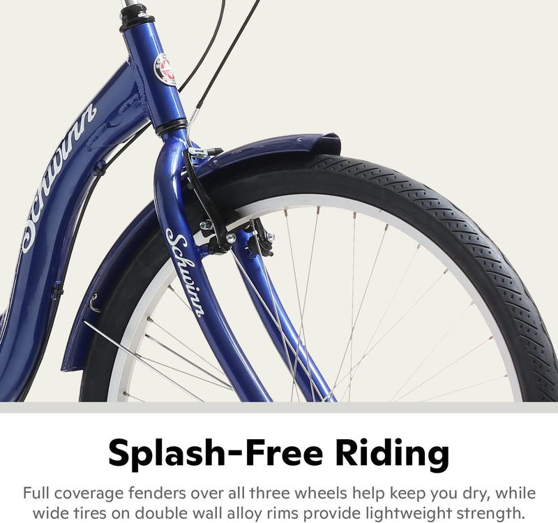 Schwinn Meridian Adult Tricycle Bike, 26-Inch 3 Wheels - BLUE Schwinn Meridian Adult Tricycle Bike, 26-Inch 3 Wheels - BLUE