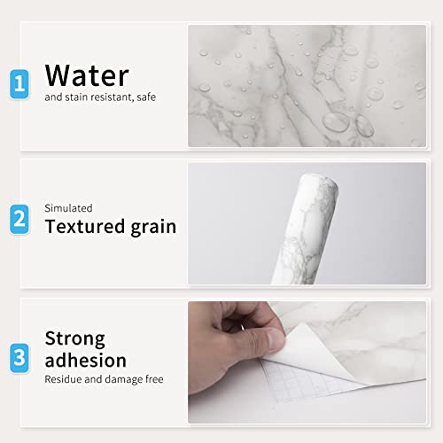 ART3D 17.3" X 120" (PACK OF 1) WALL PANEL MARBLE W20039-3 - WHITE - Like New